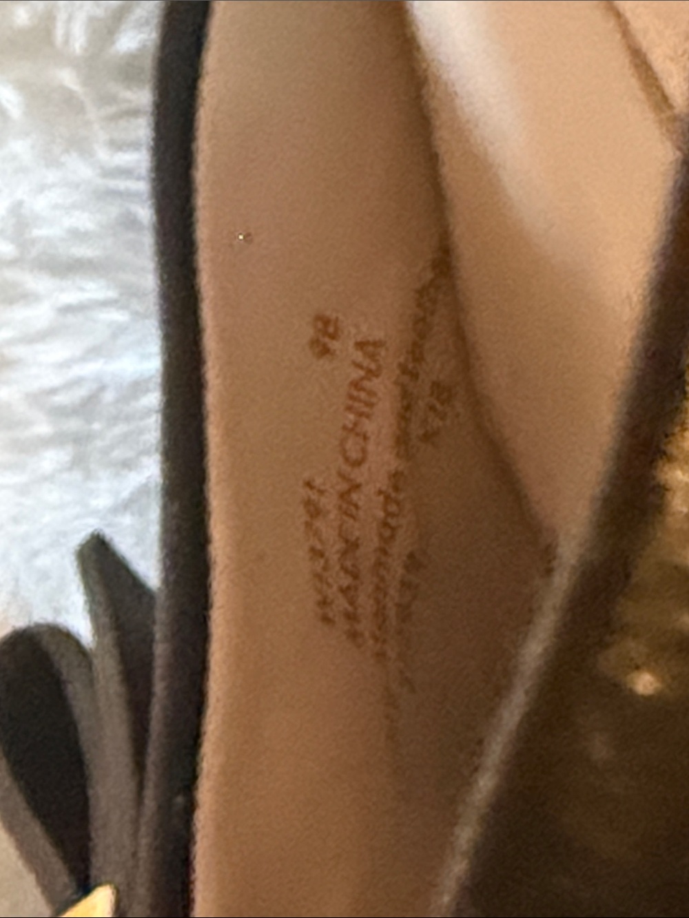 Cole Haan Black Leather Ankle-Strap Bow Heels with Gold Plaque - Picture 5 of 7